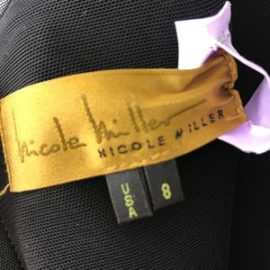 Nicole Miller LBD with leather detailing