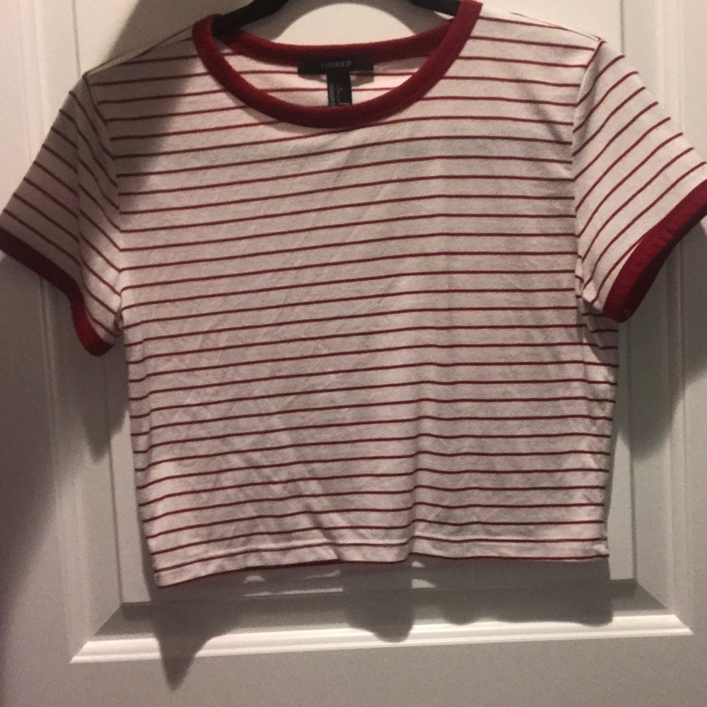 Striped Cropped T