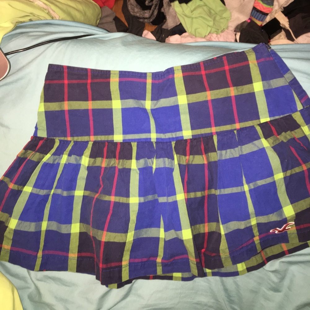 Short plaid skirt