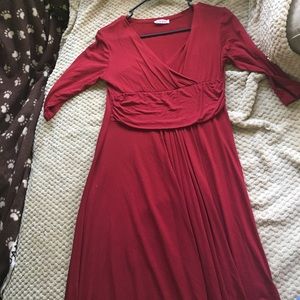 Red maternity/nursing dress