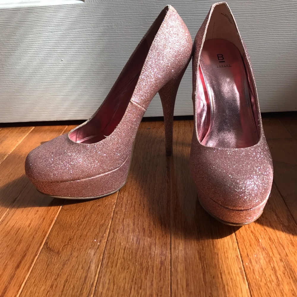 Bakers pink glitter pumps