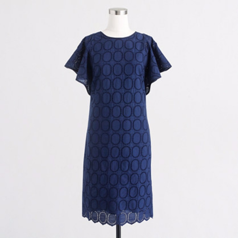 J.Crew Flutter Sleeve Eyelet Dress