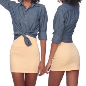 American Apparel Interlock Mini Skirt Nude size L