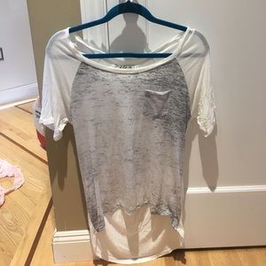 Gray and white T-shirt