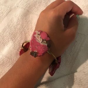 Handmade Pink Rock Slabs Bangle!