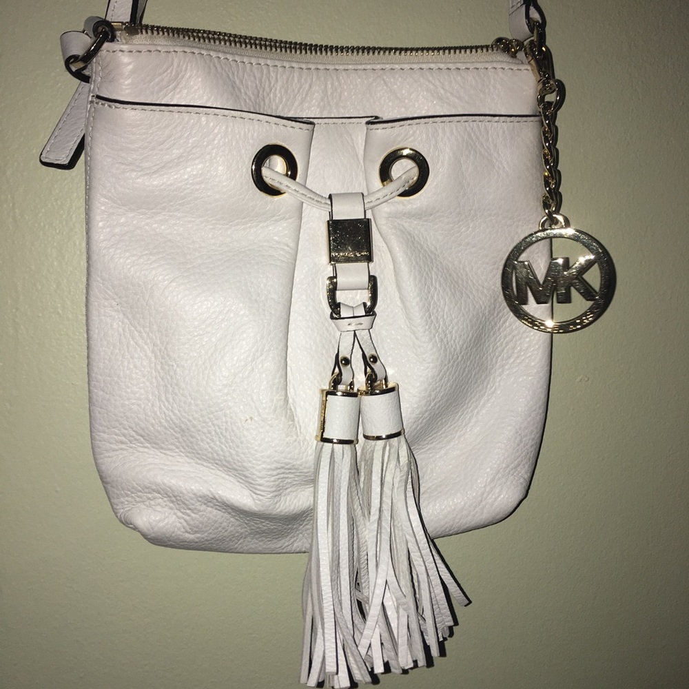 Michael Kors white leather cross body