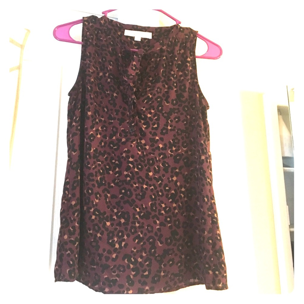 Loft petite leopard print sleeveless