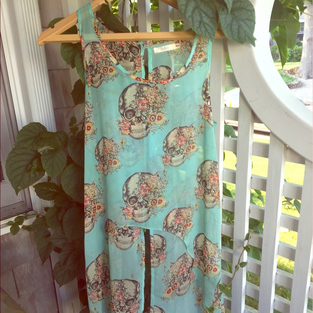 LF Millau High-Low Skull Top (Light Blue)