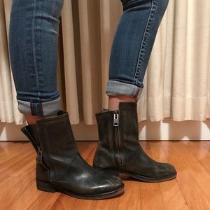 Hinge leather Moto boot