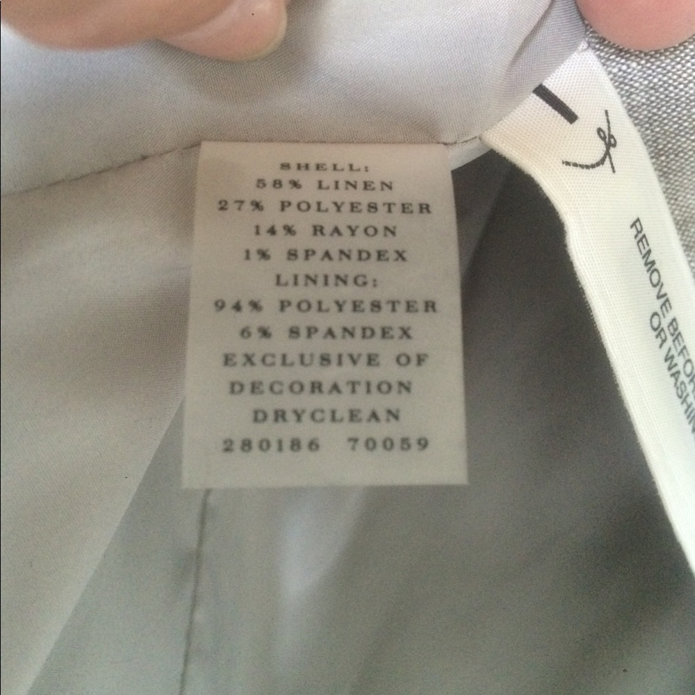 ANN TAYLOR DRESS Linen Panel Sheath Dress Career Cocktail Piped - Picture 5 of 6