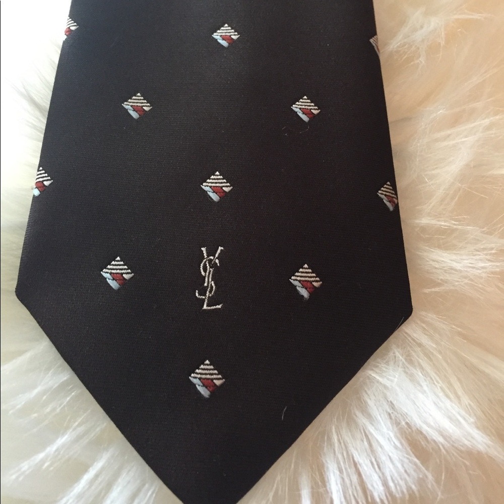 Ysl Necktie Rabbit Men's Tie Ysl Vintage Brown Necktie - Gem