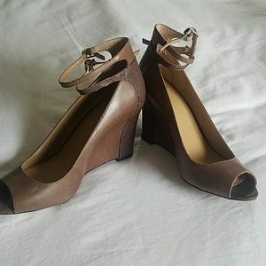 Ann Taylor Peep Toe Wedges