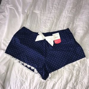 lace trim shorts