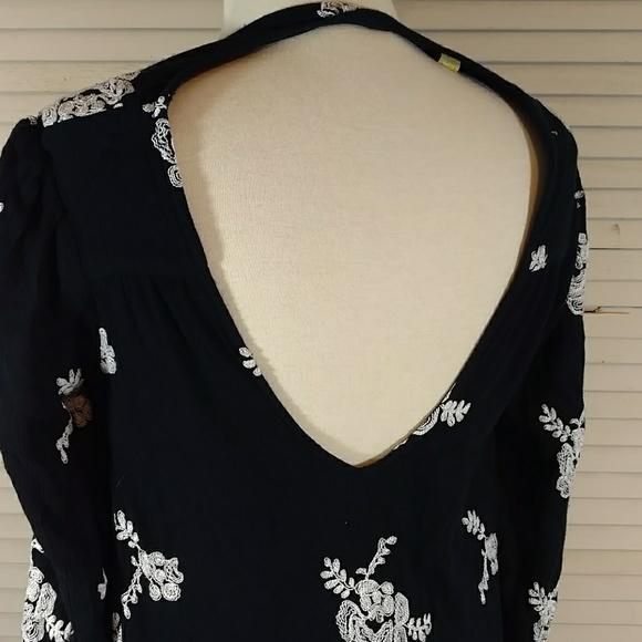 Free People Embroidered Austin Swing Dress w/Pockets cutout back - Picture 5 of 8