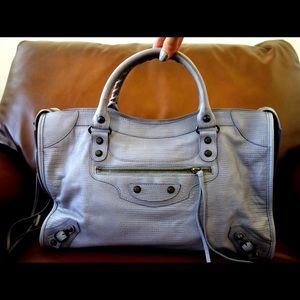 Balenciaga Classic City Bag in embossed lavender!