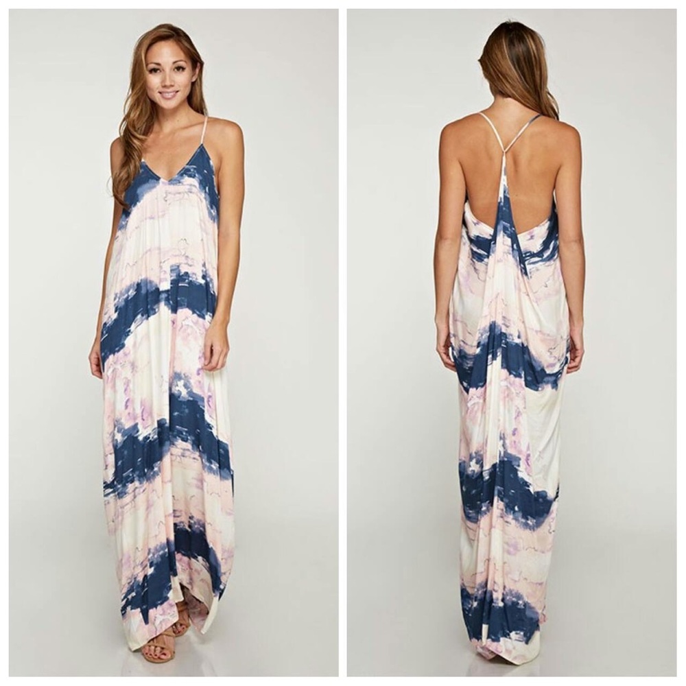 NWT Draped Back Printed Maxi Dress M/L ๐ - Picture 1 of 8