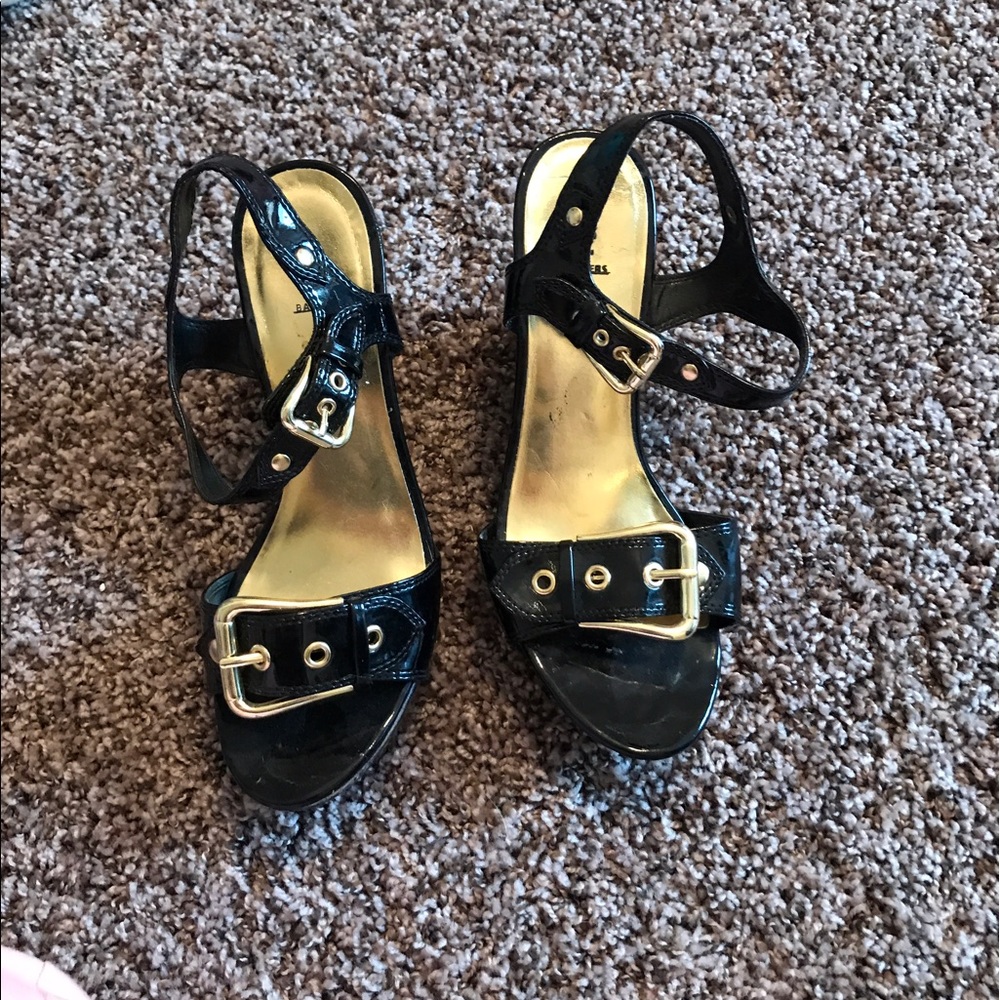 Bakers black platinum wedges