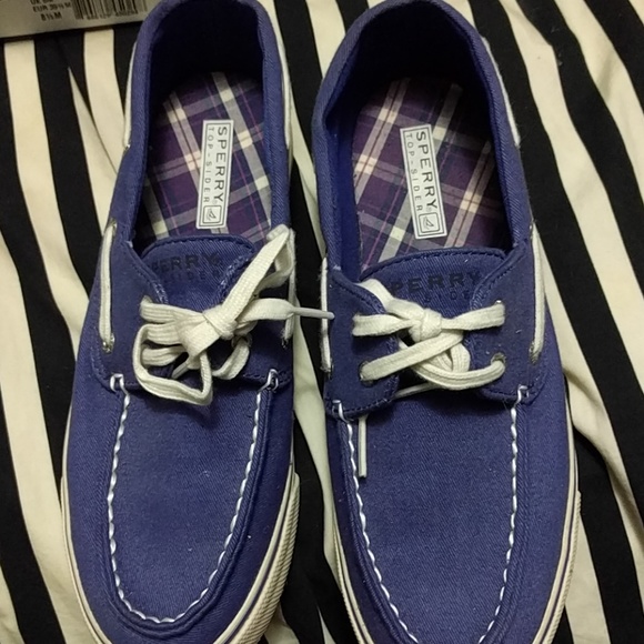 NWT Blue Sperry canvas boat shoes 8.5 in box! - Picture 2 of 4