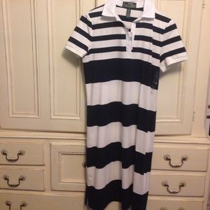 RALPH LAUREN NWT NAVY AND WHITE STRIPES