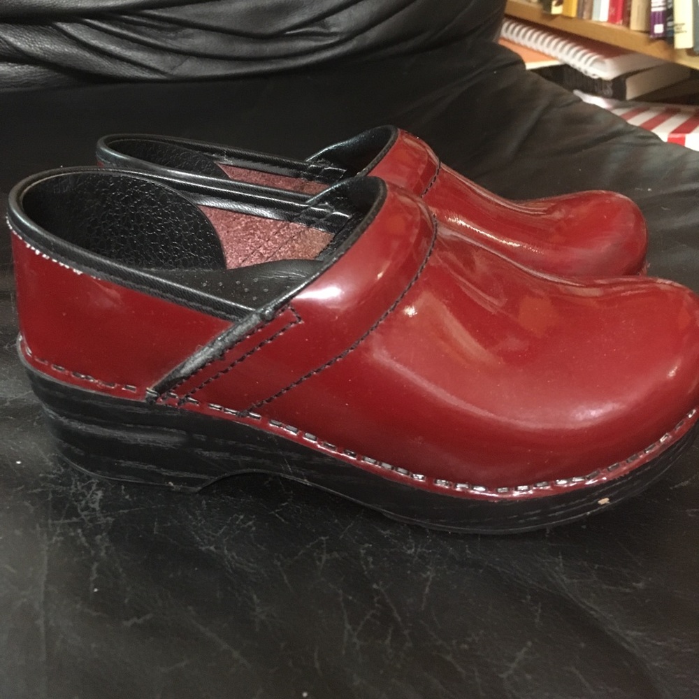 Red Dansko clogs, size 35