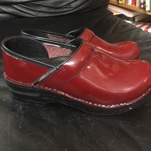 Red Dansko clogs, size 35