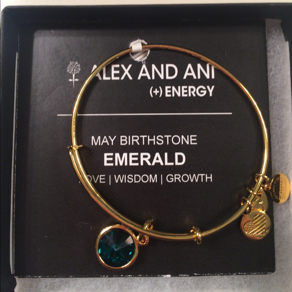 Alex and Ani May birthday bracelet- emerald color