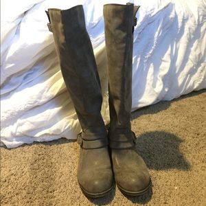 Knee high suede boots