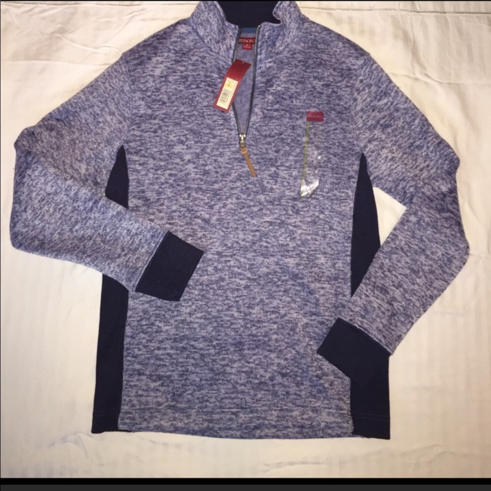 Men's quarter zip fleece pullover sweater