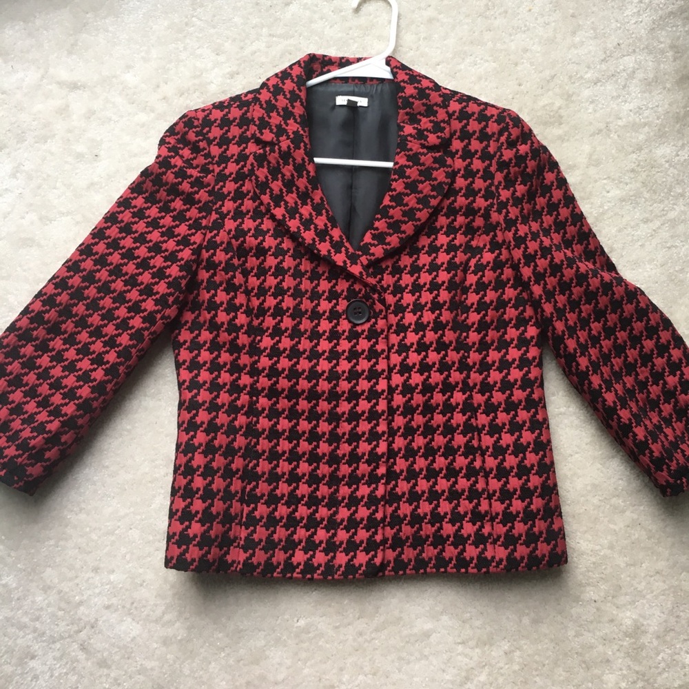 Semantiks jacket blazer size 6 red hounds tooth