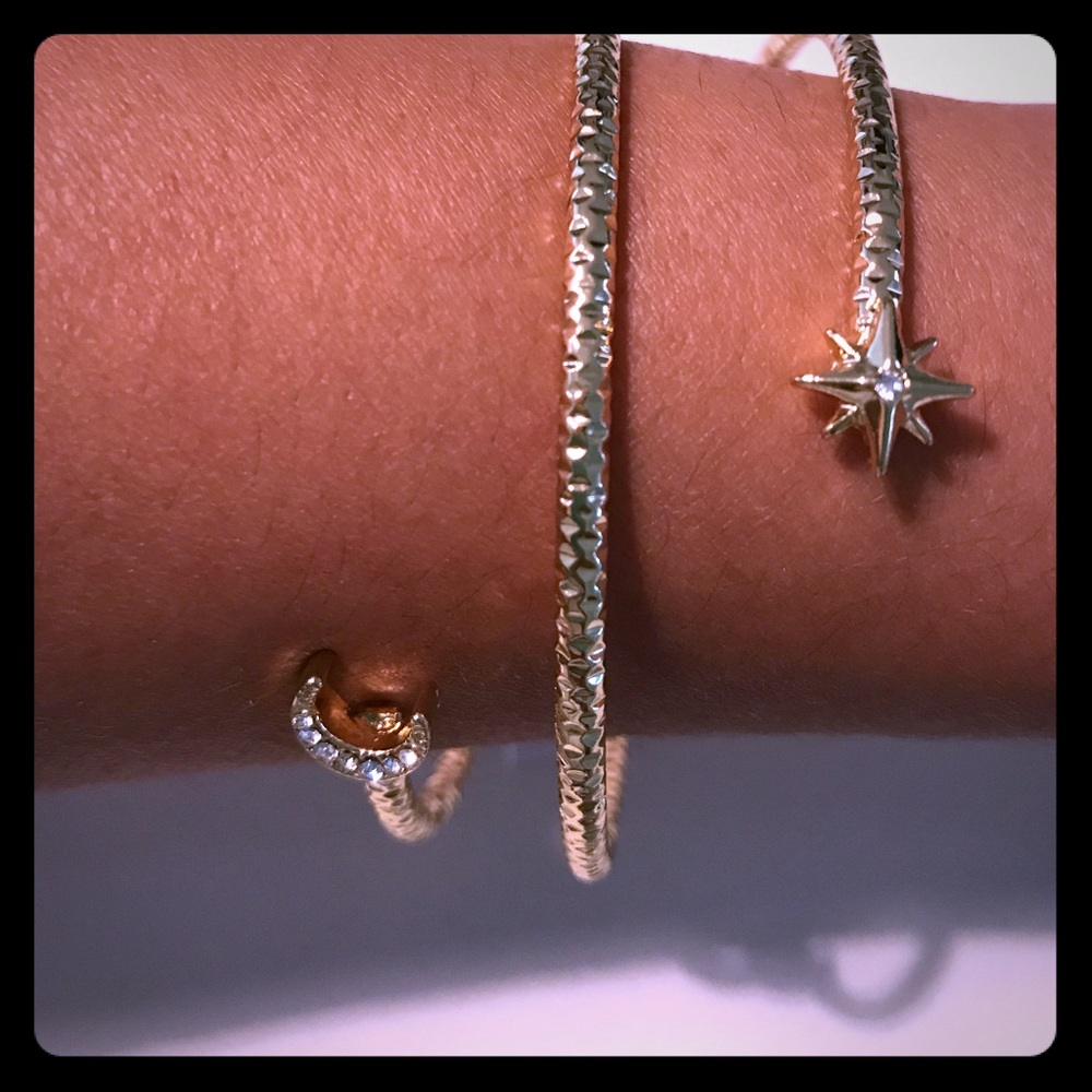 BCBG - Moon 🌙 & Star ⭐️Gold Cuff/Bangle Bracelet!