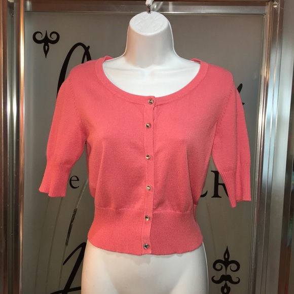 🎈REDUCED🎈coral Sweater 3/4 sleeve button up - Picture 3 of 8