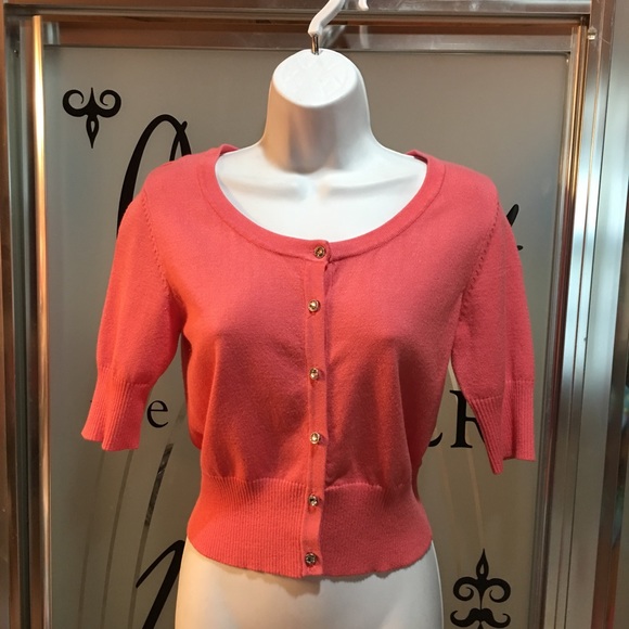 🎈REDUCED🎈coral Sweater 3/4 sleeve button up - Picture 4 of 8