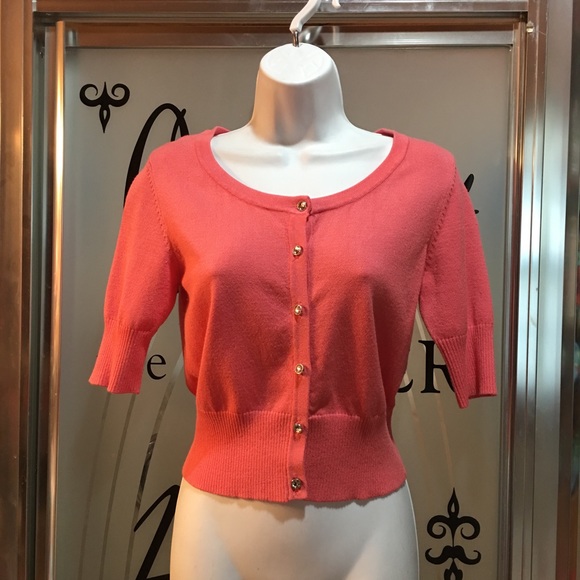 🎈REDUCED🎈coral Sweater 3/4 sleeve button up - Picture 5 of 8