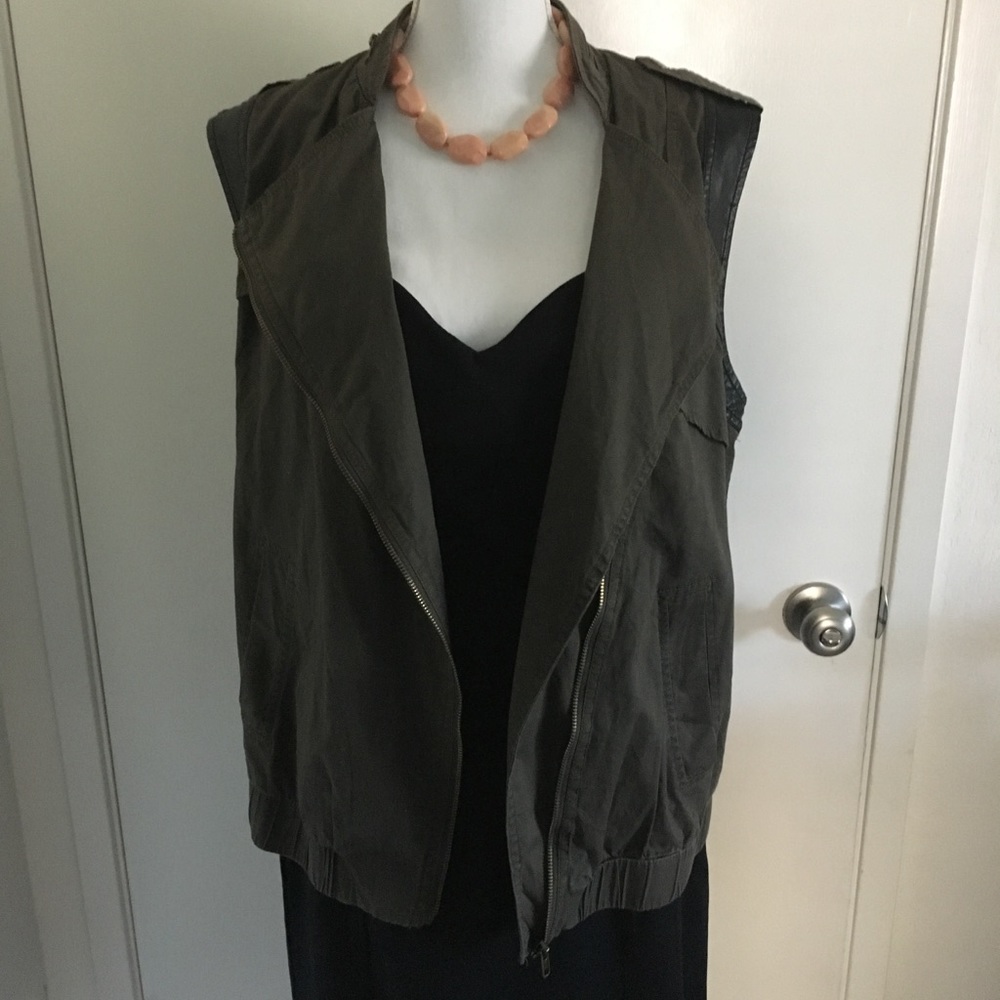 Utility Vest with Chiffon Back