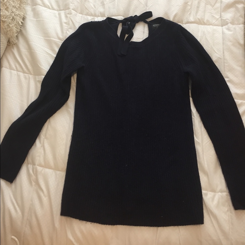 Navy banana republic Italian yarn sweater