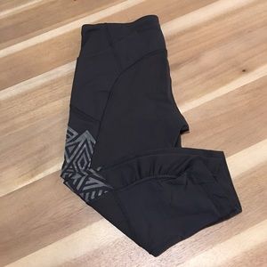 Lululemon Black Crops with Aztec Print