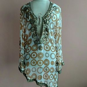Hand made in India silk beaded top