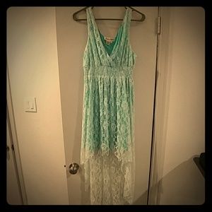 Beautiful mint green high-low dress