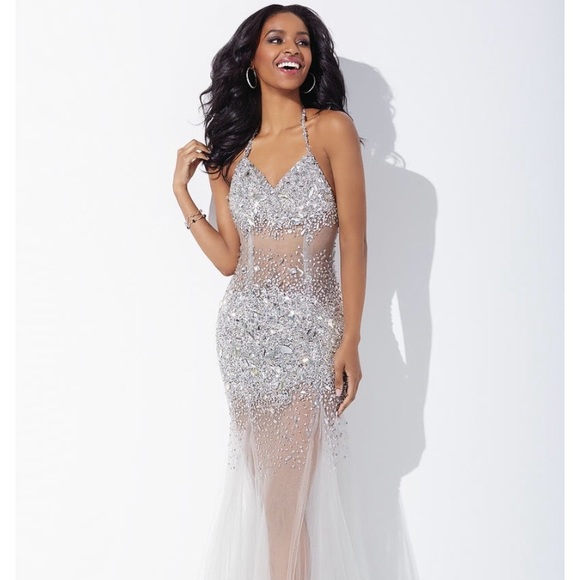 Jovani sheer beaded dress JVN24736 - Picture 1 of 4