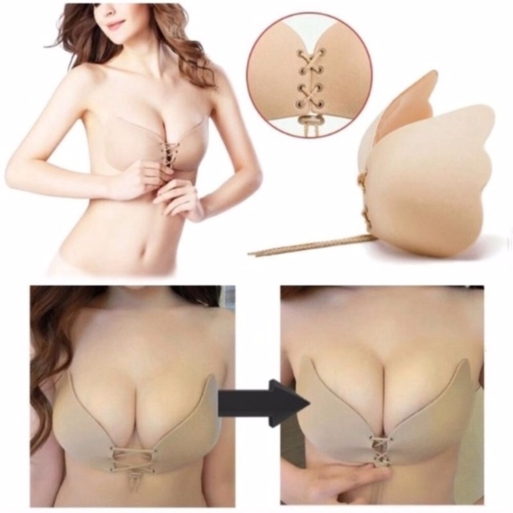 Beige B-Cup Backless Strapless Bra