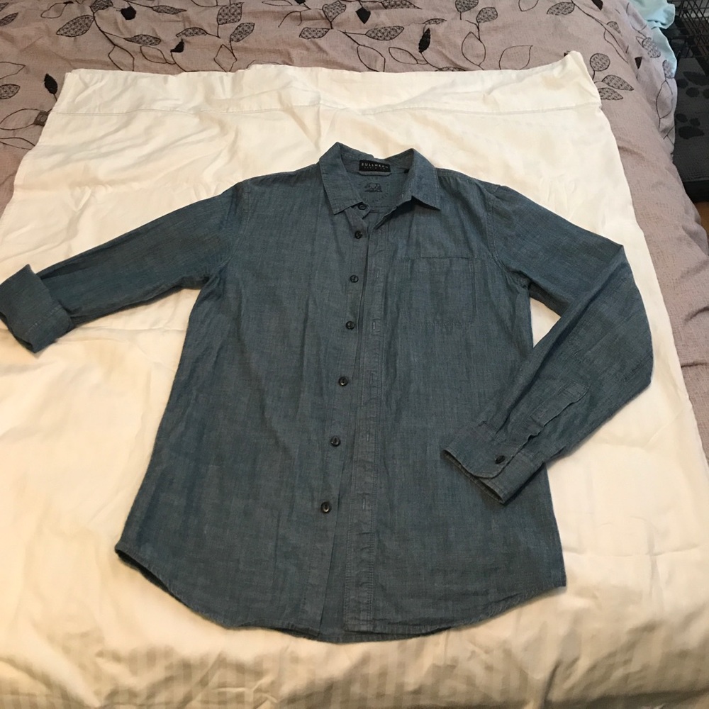 Denim like button down
