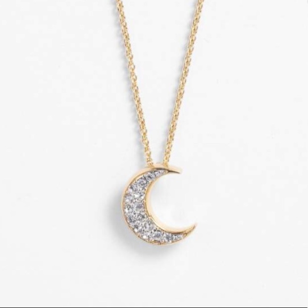 Charmers' Pavé Symbol Pendant Necklace - Moon