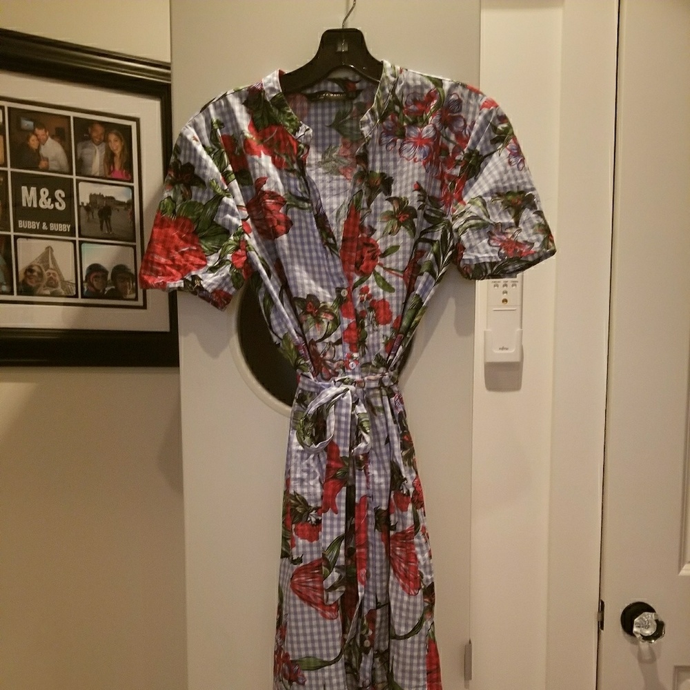 Gingham Floral Dress