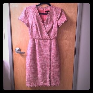 Pink tweed banana republic dress