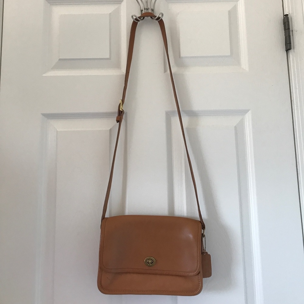 Camel Brown Coach Leather Crossbody