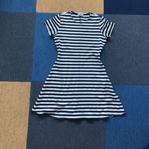 Black and white striped dress