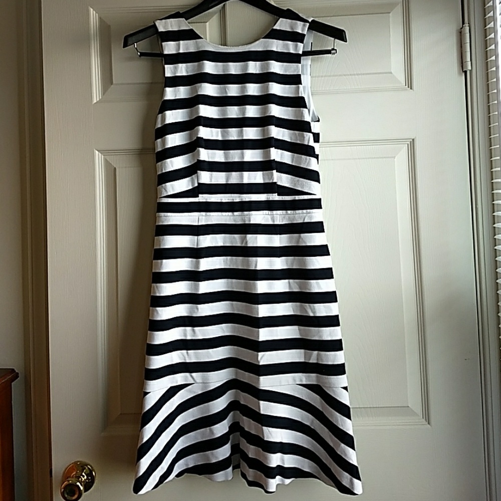 Banana Republic Black and White Striped Dress