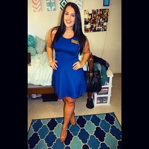 Royal Blue skater skirt dress