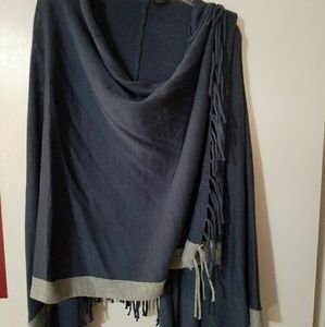 Blue with grey trim cape