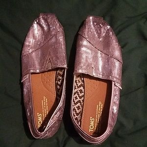 Silver Sequin Toms